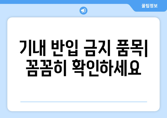 항공기 반입 규정 | 금지 물품과 허용 물질 안내