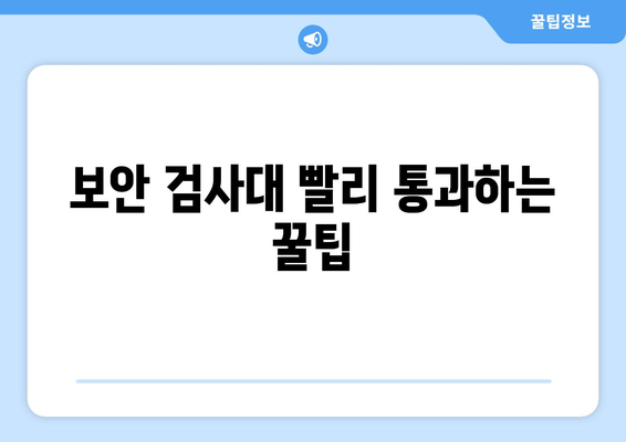 비행기 보안 검사대 통과 꿀팁 | 기내 반입 허용 품목 안내