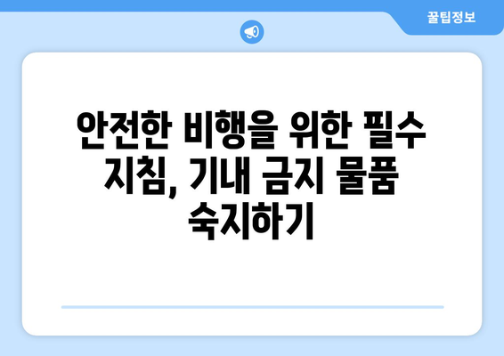 기내 금지 물품 리스트 | 안전한 비행을 위한 필수 지침