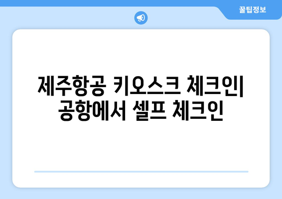 제주항공 사전체크인 가이드 | 공항 줄 서기를 피하세요