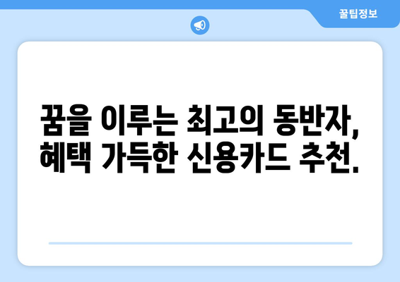 꿈을 실현하는 신용카드 | 혜택 가득한 최고 추천