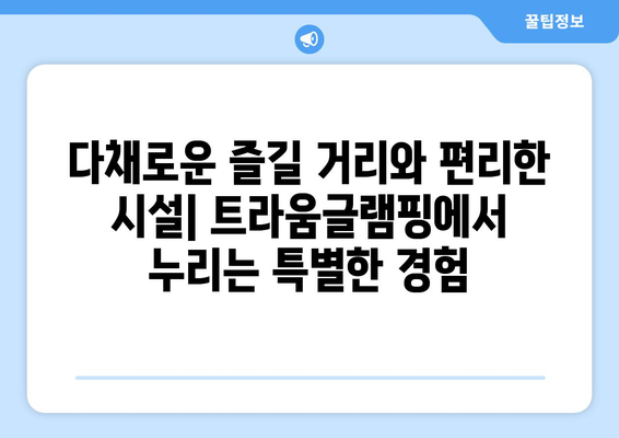 가평트라움글램핑 | 독특한 숙박 경험의 특징, 가격, 예약 방법