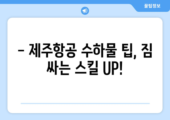 제주항공 수하물 가격 안내 | 시간과 돈 절약하기