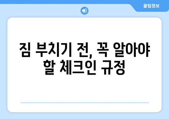 인천공항 체크인 카운터 가이드 | 빠르고 편리한 체크인을 위한 팁