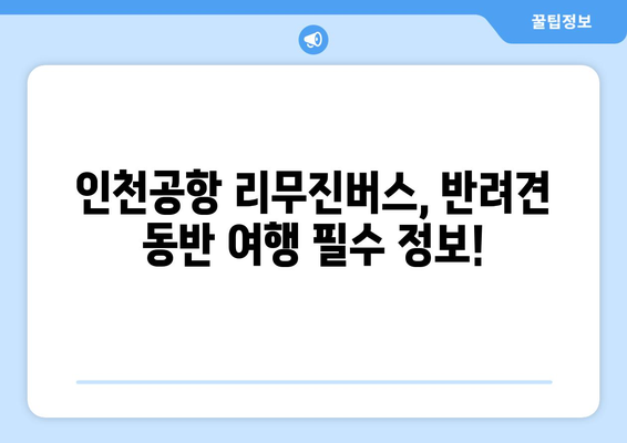인천공항 리무진버스로 반려견과 함께 편안하게 여행하기