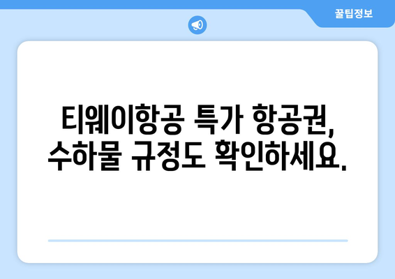 티웨이항공 수화물 무게 제한 안내 | 짐을 가볍게 챙기고 다니세요