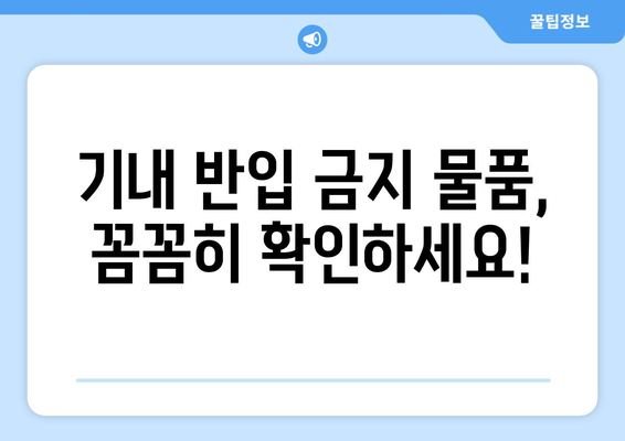 기내 금지 물품 리스트 | 안전한 비행을 위한 필수 지침