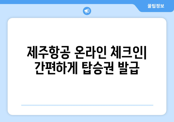 제주항공 사전체크인 가이드 | 공항 줄 서기를 피하세요