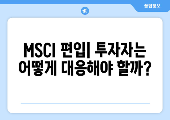 MSCI 편입 | 증시에 미치는 영향과 공매도의 관계