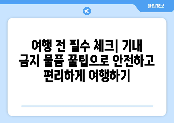 비행기 기내 금지 물품 꿀팁 | 국내선과 해외 비교