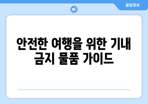 기내 금지 물품 가이드 | 충전기, 액체 등