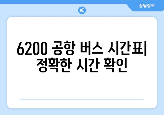 6200 공항 버스 | 노선도, 시간표, 요금, 탑승장소