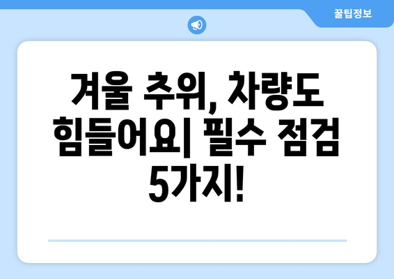 차량 관리의 계절적 변화 | 겨울철 주행을 위한 필수 유지보수 작업