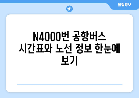 공항버스 N4000번 | 시간표, 운행 정보, 노선 안내