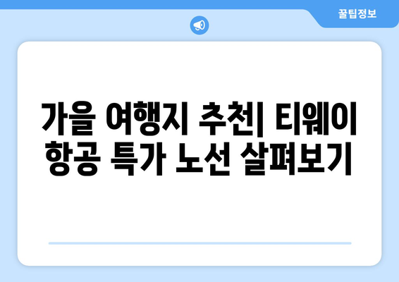 티웨이 항공권 특가를 활용한 가을 여행 계획