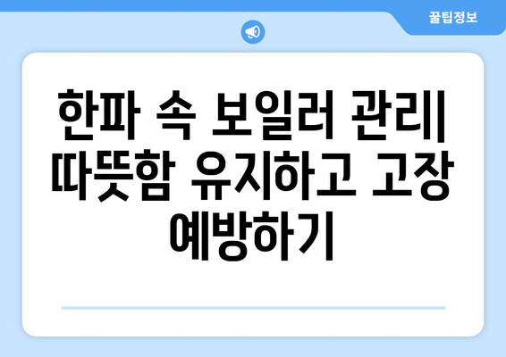 한파 속 보일러 관리 | 따뜻함을 유지하고 고장 예방하기