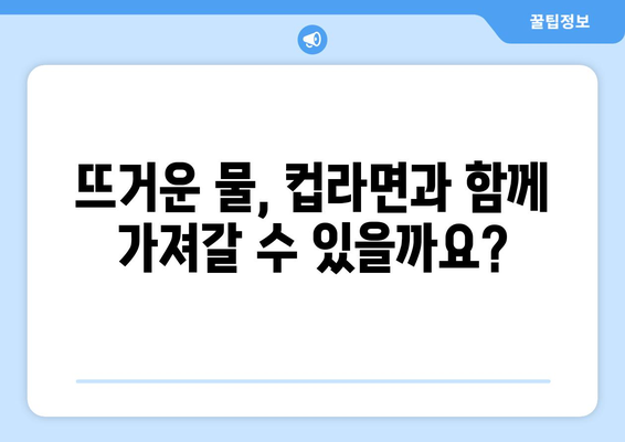 컵라면 기내 반입 가이드 | 규정 활용과 주의 사항 정리