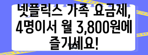 넷플릭스 요금 절약 | 가족 요금제로 월 3,800원에 즐기기