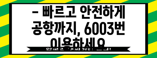 6003번 공항버스 | 편리한 교통 수단 소개