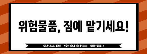 비행기 기내 금지 물품 총정리 | 편안하고 안전한 여행을 위한 필수 지식