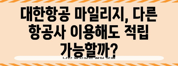 * 대한항공 제휴항공사 마일리지 적립 가능 항공사 목록