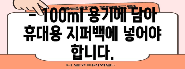 비행기 기내 반입 액체 준비법 | 허용되는 액체와 준비 팁