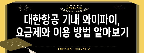 대한민항 기내 Wi-Fi 인터넷 서비스 안내