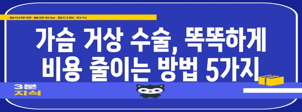 가슴 거상 수술 비용 현명히 절감하는 법 | 꿀팁 강조로 관심 유도