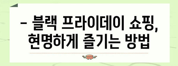 블랙 프라이데이 쇼핑 꿀팁! | 최저가 상품 찾기부터 할인 정보까지