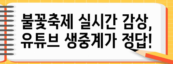 서울세계불꽃축제 유튜브 생중계 즐기는 법 | 집에서 편하게 감상하기