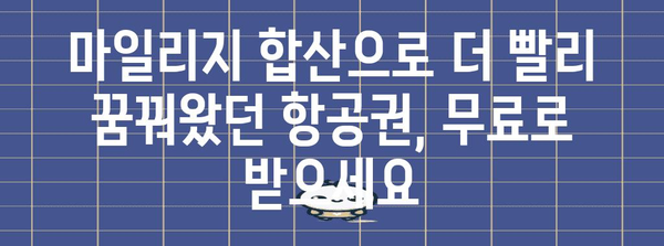 진에어 대한항공 마일리지 합산 기법 | 마일리지를 극대화하기