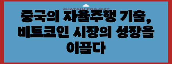 비트코인 선풍 | 중국 자율주행 기술과의 힘