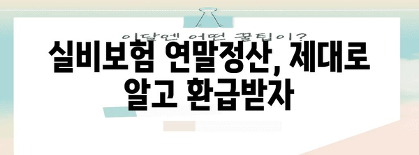 연말정산 후 실비 청구 꿀팁| 놓치기 쉬운 항목까지 완벽 정복 | 실비보험, 연말정산, 환급, 절세