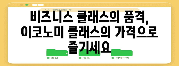 아시아나 비즈니스 프리미엄 이코노미 | 비즈니스와 이코노미의 완벽한 조화