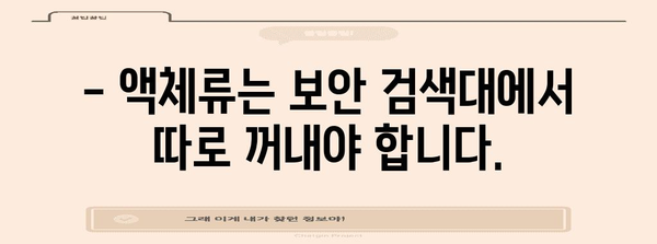 비행기 기내 반입 액체 준비법 | 허용되는 액체와 준비 팁