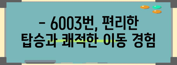 6003번 공항버스 | 편리한 교통 수단 소개