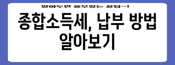 종합소득세 세율 및 납부 이해하기