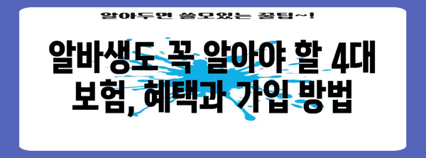 알바생 4대 보험 가이드 | 미래 준비를 위한 완벽한 안내서