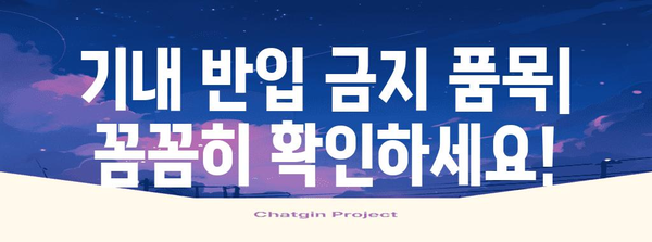 비행기 기내 금지 물품 총정리 | 편안하고 안전한 여행을 위한 필수 지식