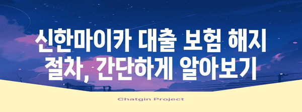 신한마이카 대출 보험 해지하기 | 간편한 절차와 서류