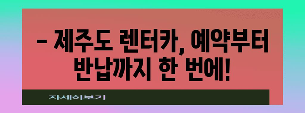 제주도 자차 여행 | 렌트카 가격 비교와 추천