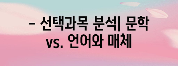 2024 수능 국어 선택과목, 나에게 맞는 과목은? | 수능, 국어, 선택과목, 분석, 전략