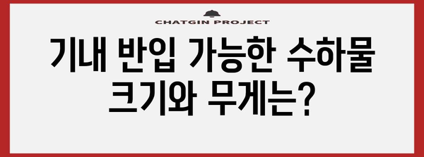 제주항공 기내 수하물 규정 가이드 | 무엇을 가져갈 수 있나요?