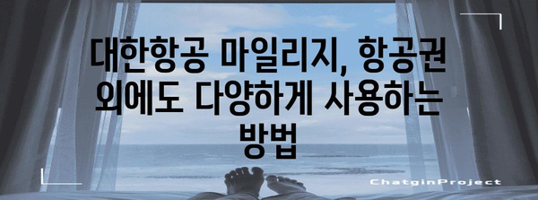 대한민항 마일리지 활용 극대화 가이드