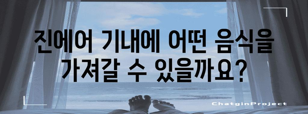 진에어 기내반입 음식물 | 알아두면 편리한 안내