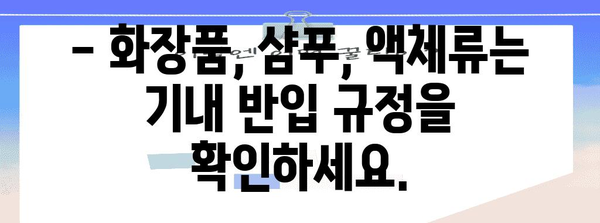 비행기 기내 반입 액체 준비법 | 허용되는 액체와 준비 팁