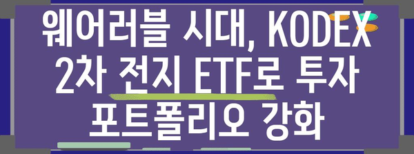 KODEX 2차 전지 ETF | 웨어러블 산업 성장 활용