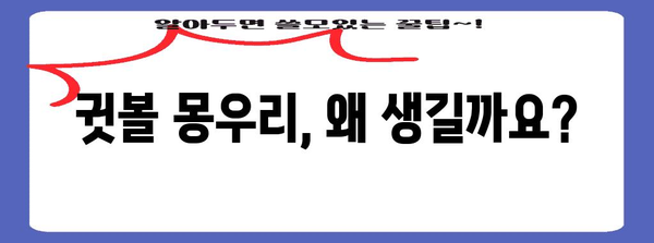 귓볼 몽우리 해결하기 | 원인 파악과 대응 방법