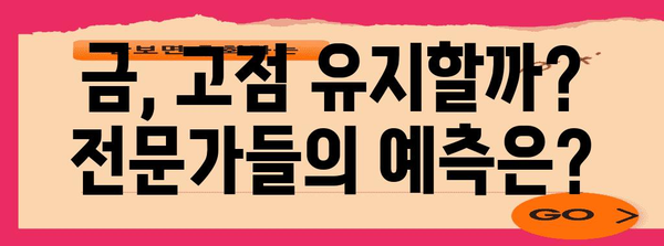 금투자 전망 | 고점 유지와 미래 예측
