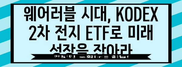 KODEX 2차 전지 ETF | 웨어러블 산업 성장 활용